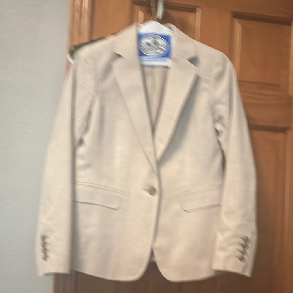 Ann Taylor Cream Blazer Tailored Fit Professional